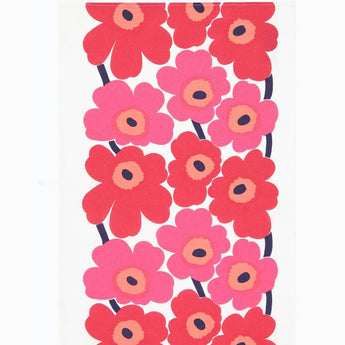 Marimekko 紅色 Unikko 茶巾兩件套