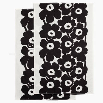 Marimekko 黑色 Unikko 茶巾兩件套