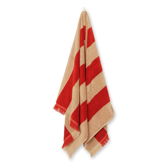 Ferm Living Alee Bath Towel Light Camel / Red 140 x 70cm