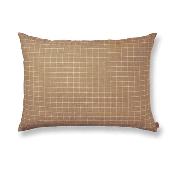 Ferm Living Brown Cotton Cushion Check 60x80