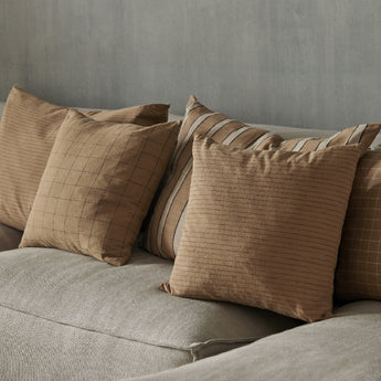 Ferm Living Brown Cotton Cushion Check 60x80