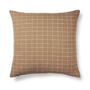 Ferm Living Brown Cotton Cushion Cover Check 50x50