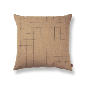 Ferm Living Brown Cotton Cushion Cover Grid 50x50