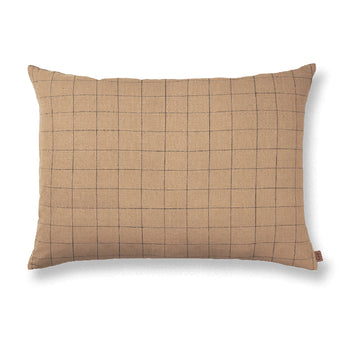 Ferm Living Brown Cotton Cushion Grid 60x80