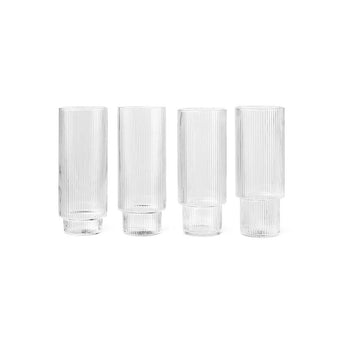 Ferm Living Clear Long Drink Glass Set of Four