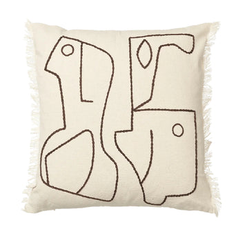 Ferm Living Figure Cushion Cushion Cover Coffee and Off-White