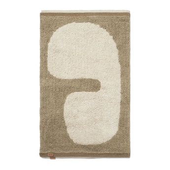 Ferm Living Lay Washable Mat Off-White And Dark Taupe