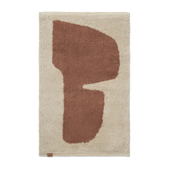 Ferm Living Lay Washable Mat Parchment And Rust