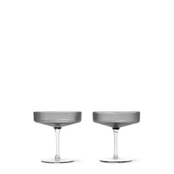 Ferm Living Smoked Grey Champagne Saucer Set of Two