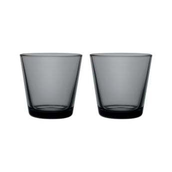 Iittala Kartio Dark Grey Glass Set of Two 21cl