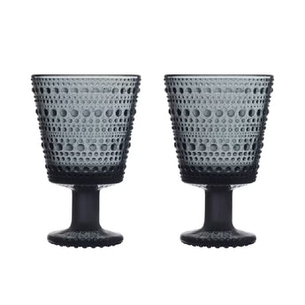 Iittala Kastehelmi Grey Glass Set of Two 26cl