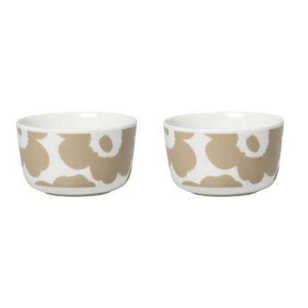 Marimekko Unikko Bowl 2.5DL 2pc Set  (Beige & White)