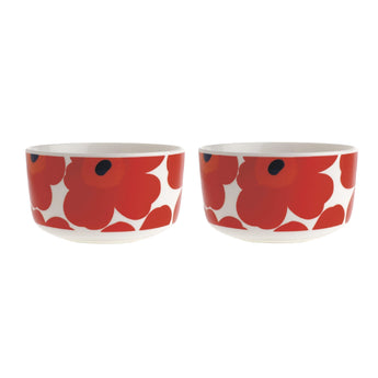 Marimekko Unikko Bowl 5DL 2pc Set (Red & White)