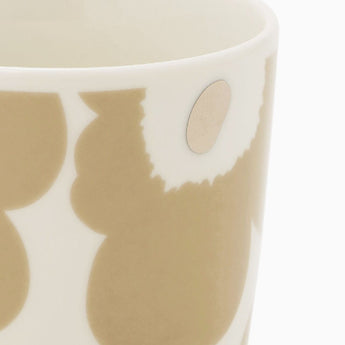 Marimekko Unikko Coffee Cup Without Handle 2DL 2pc Set (Beige & White)