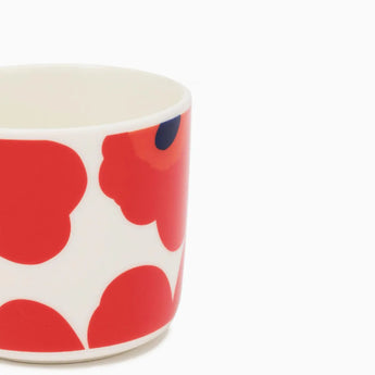 Marimekko Unikko Coffee Cup Without Handle 2DL 2pc Set (Red & White)