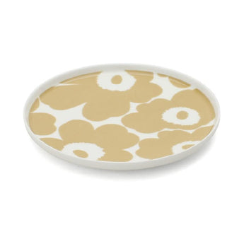 Marimekko Unikko Plate 25 cm 2pc Set (Beige & White)