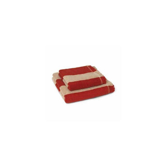 Ferm Living Alee Hand Towel Light Camel / Red 100 x 50cm