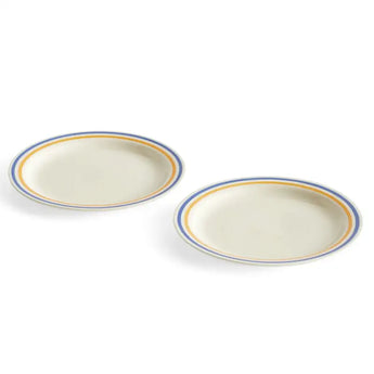 HAY Sobremesa Plate Blue/Yellow Set of Two