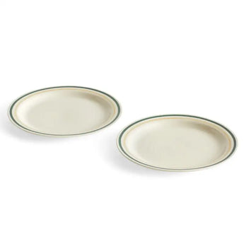 HAY Sobremesa Plate Green/Sand Set of Two