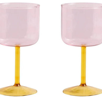 HAY Tint Glasses Wine Glass Pink/Yellow 250ml Set of Two